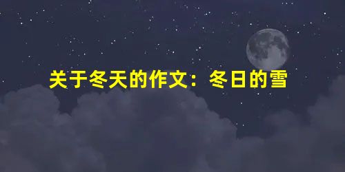 关于冬天的作文：冬日的雪