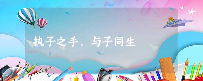 执子之手，与子同生