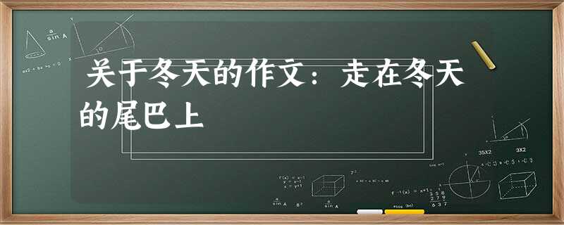 关于冬天的作文：走在冬天的尾巴上