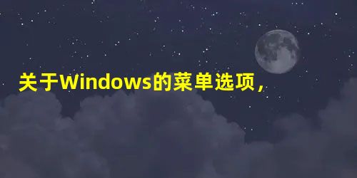 关于Windows的菜单选项，下列说法（）是不对的。