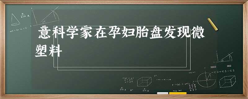 意科学家在孕妇胎盘发现微塑料