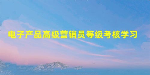 电子产品高级营销员等级考核学习思考题（３）