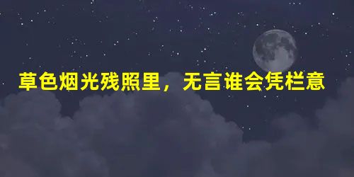 草色烟光残照里，无言谁会凭栏意