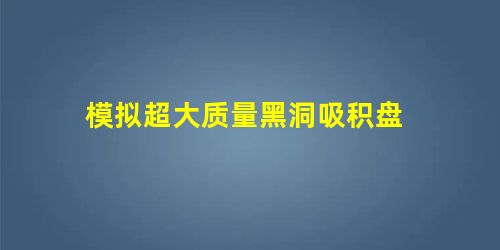 模拟超大质量黑洞吸积盘