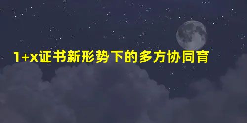 1+x证书新形势下的多方协同育人模式研究与探索