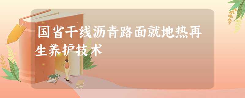 国省干线沥青路面就地热再生养护技术