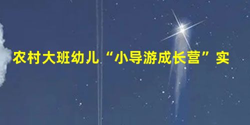 农村大班幼儿“小导游成长营”实施与探索