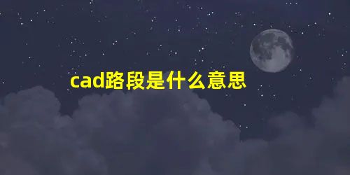 cad路段是什么意思