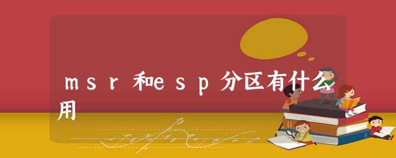 msr和esp分区有什么用